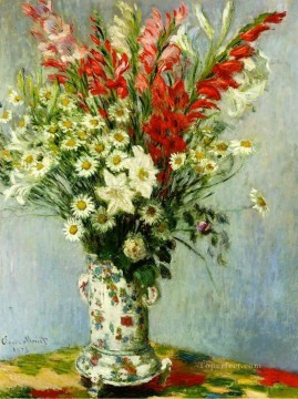 フラワーズ Painting - ガディオラのユリとデイジーの花束 クロード・モネ 印象派の花
